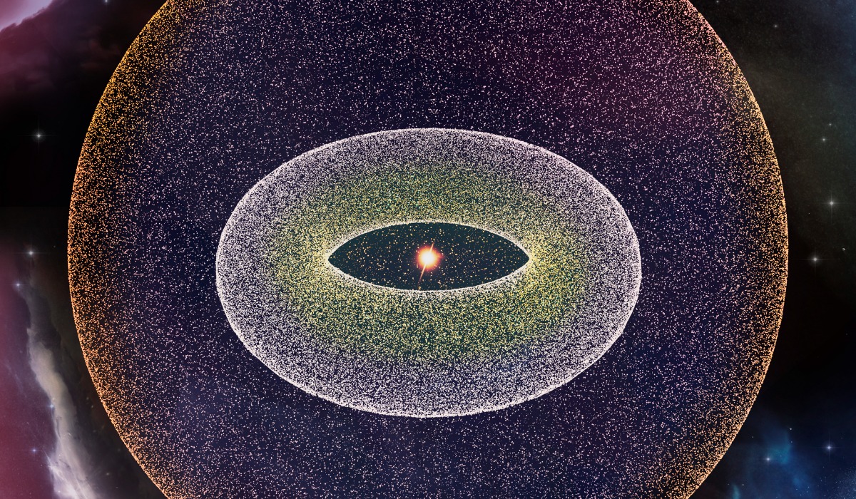 Representación de la nube de Oort.